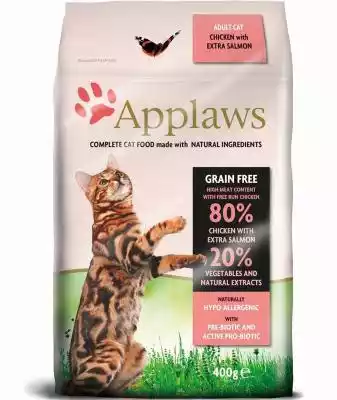 Applaws Adult Cat Kurczak i Łosoś - sucha karma dla kotów dorosłych wszystkich ras Marka Applaws zajmuje się produkcją karm dla kotów i psów od ponad 10 lat. Jako mała i niezależna firma,  wprowadziła na rynek wiele innowacji w zakresie standardów żywienia zwierząt,  które podważyły sposób