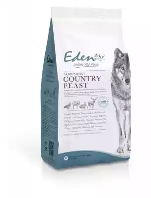 Eden Holistic Country Feast - półwilgotna karma dla psów dorosłych Eden Country Feast jest karmą brytyjskiego producenta Eden Holistic . Dzięki doskonalej kompozycji,  wyjątkowemu zbilansowaniu składników i ogromnej strawności białka zwierzęcego w karmach,  Eden jest pierwszą brytyjską mar