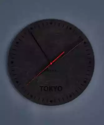 Dekoracyjny, drewniany zegar na ścianę - Podobne : Dekoracyjny, drewniany zegar na ścianę - miasto Tokyo - Orzech Orzech - 16562
