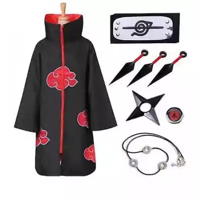 Naruto Akatsuki Cloak Anime Cosplay Cost Podobne : Naruto Akatsuki Cloak Anime Zestaw kostiumów cosplayowych Itachi Robe Halloween-1 Zestaw 8 sztuk XL - 2776451