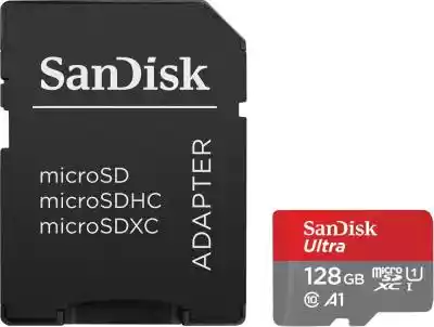 Karta SanDisk Ultra microSD UHS-I pozwala zapisywać,  nagrywać i udostępniać więcej plików niż kiedykolwiek wcześniej. Karta microSD SanDisk Ultra o pojemności 128GB mieści jeszcze więcej godzin filmów w jakości Full HD oraz oferuje prędkość przesyłania wynoszącą nawet do 140 MB/s,  dzięki