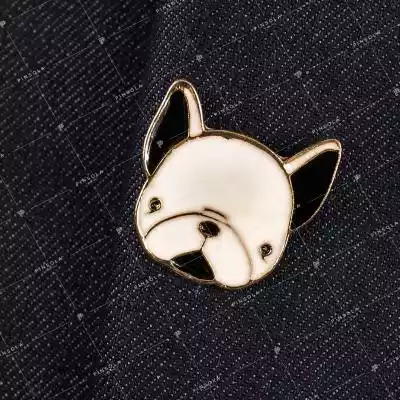 Przypinka, wpinka, pin czarno-biały pies Podobne : Przypinka, wpinka, pin fioletowy flaming 3D (2234) - 48022