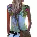 Mssugar Kobiety Floral Sleeveless Tank Top Summer Beach Casual T-shirt Luźna kamizelka Bluzka E 2XL