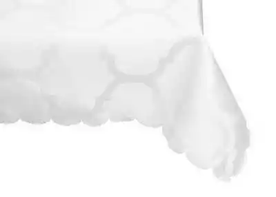 Obrus Koniczyna Marokańska Biały 60x120 Podobne : Obrus wykończony nabłyszczaną kryzą PARIS biały 70X150 - 213199