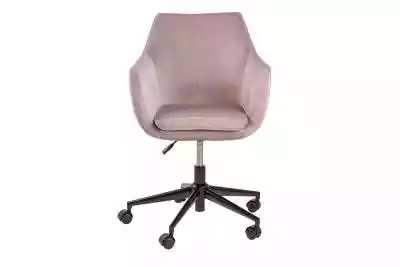 Fotel obrotowy welurowy różowy NOLO Meble tapicerowane > Krzesła > Krzesła obrotowe