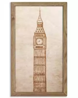 Drewniany obraz - BigBen w dębowej ramie 20x30cm Dąb,  Orzech,  Heban Drewniany obraz - Big Ben w dębowej ramie to doskonała dekoracja wnętrza.  Obraz przedstawiający wieżę zegarową Elizabeth Tower w Londynie zwany zwyczajowo Big Ben to nie lada gratka nie tylko dla fanów Wielkiej Brytanii