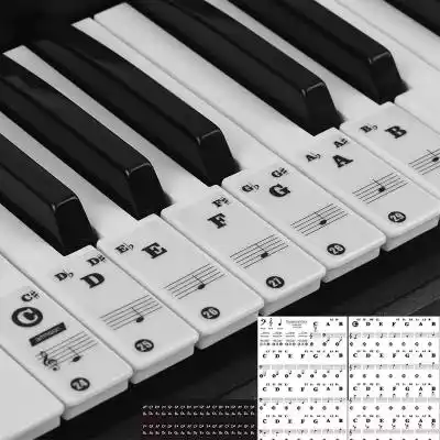 Xceedez Naklejki na klawiaturę fortepian Podobne : Xceedez Naklejki na klawiaturę fortepianową -88/61/54/49/37, 52 białe i 36 czarnych nut - 3002258