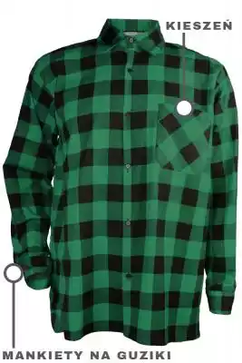 Koszula Flanelowa Robocza Zielona XXL koszule polo i koszule z krotkim rekawem