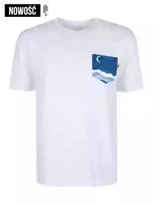 T-Shirt Relaks Unisex Biały z Kieszonką  Podobne : T-Shirt Relaks Unisex Biały z Kieszonką Fioletowe Góry - ZIMNO - 3542