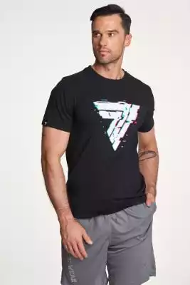 Czarny T-Shirt Męski Z Nadrukiem Logo Pl trec