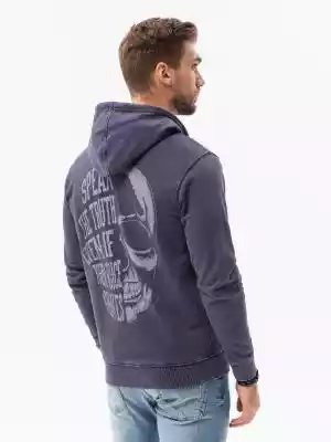Bluza męska rozpinana z nadrukiem - gran Podobne : Granatowa Bluza Bez Kaptura Męska Sweatshirt Jeans - S - 5808