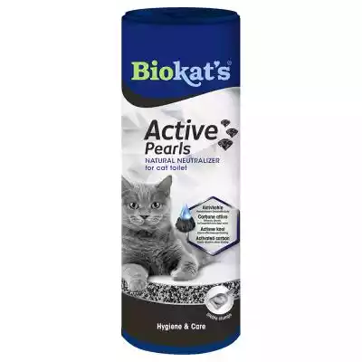Biokat's Active Pearls to produkt,  który neutralizuje nieprzyjemne zapachy wydobywające się z kociej toalety. Dzięki w 100% naturalnej glinie i aktywnemu węglowi w składzie,  eliminuje nieprzyjemne zapachy moczu i stolca. Aktywny węgiel jest pozyskiwany z łupin orzechów kokosowych,  które