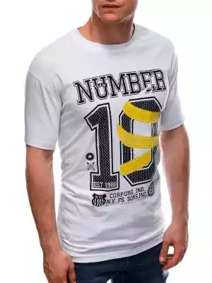 T-shirt męski z nadrukiem 1684S - biały
