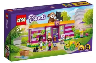 LEGO Friends Kawiarnia przy schronisku 41699Spędź parę chwil w kawiarni przy schronisku i pomóż czworonogom w potrzebie. Priyanka przywiozła trójkołowym rowerem uratowane zwierzaki. Pomóż im wejść do budynku przez drzwi dla zwierząt i rozgościć się w środku. Możesz się z nimi zaprzyjaźnić,