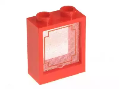 Lego Okno rama z szybą 60592+60601pb009 czerwone