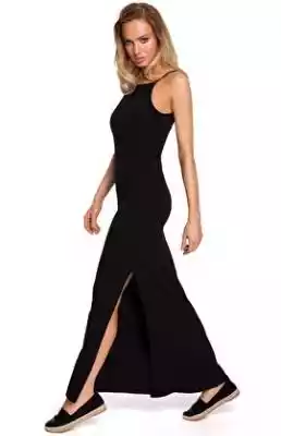 Sukienka maxi M432 (czarny) Podobne : Sukienka maxi na ramiączkach w kolorze piaskowym - sklep z odzieżą damską More'moi - 2286