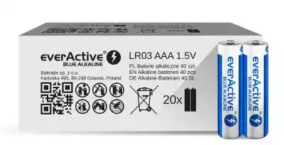 everActive Baterie LR03/AAA Blue Alkalin Podobne : everActive Baterie paluszki LR6/AA blister 4 szt. - 398001