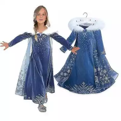 Antemall Frozen Queen Elsa Kostium cospl Podobne : Antemall Frozen Princess Anna Costume Kids Cape Dress Cosplay Girls Ubrania Strój 4-5 Years - 2812149