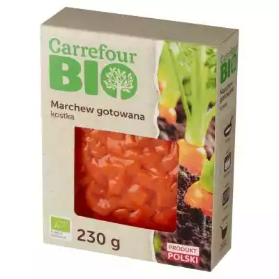         Carrefour                    Produkt polski            jakość kontrolowana                Produkt otrzymany ze świeżej marchwi,  obrany,  krojony,  pakowany próżniowo i pasteryzowany,  gotowy do spożycia. Produkt rolnictwa ekologicznego.    