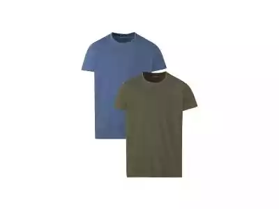 LIVERGY® T-shirty męskie z bawełny,  2 sztukiOpis produktu	wspieramy zrównoważoną uprawę bawełny w Afryce	przyjemny komfort noszenia dzięki czystej bawełnie	z okrągłym dekoltem	krój dopasowany	2 sztuki	kolory: zielony/niebieski,  paski białeMateriał	100% bawełna 