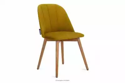Krzesło skandynawskie welur żółte BAKERI Meble tapicerowane > Krzesła > Krzesła pokojowe