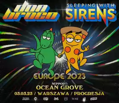 Sleeping With Sirens wracają do Polski w towarzystwie Don Broco! Wspólna trasa obu zespołów to znakomite połączenie amerykańskiego i brytyjskiego brzmienia alternatywnego rocka z elementami post-hardcore’u na miarę dzisiejszych czasów. Po ostatnim wyprzedanym koncercie w Warszawie w 2018 r