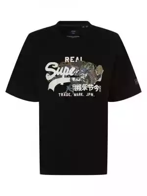 Nadruk z logo w stylu used look z japońskim motywem i metalicznym wykończeniem nadaje T-shirtowi Superdry atrakcyjny styl vintage.