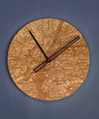 Dekoracyjny, drewniany zegar na ścianę - Podobne : Miasto i rzeka - 476