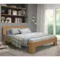 Łóżko BERGAMO EKODOM drewniane : Rozmiar - 180x200, Kolor wybarwienia - Orzech, Szuflada - Brak