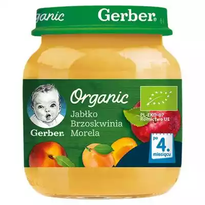 Gerber Organic Jabłko brzoskwinia morela Dziecko > Żywność dla dzieci > Desery, ciastka