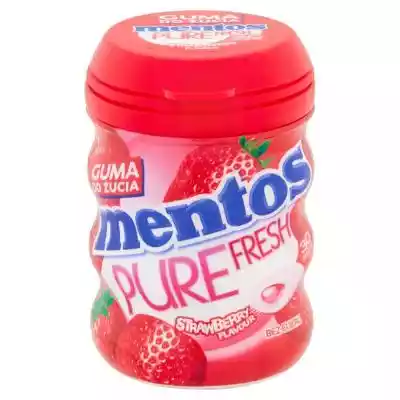         Mentos                    bez cukru                Nadające się do recyklingu                Guma do żucia o smaku truskawkowym bez cukru (zawiera substancje słodzące).    