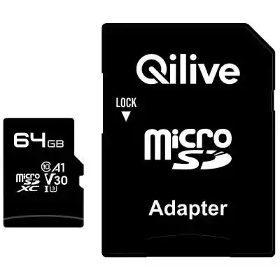 Qilive - Karta  MSD 64GB 95/30 adapter 4 Elektro > Sprzęt komputerowy > Dyski, Pen Drive