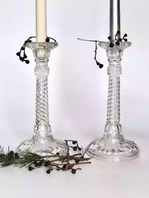 Para świeczników Durover Podobne : Kaganek Vintage Huta Ząbkowice - 1736