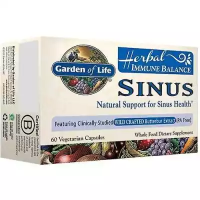 Garden of Life Immune Balance, Sinus 60  Podobne : Garden of Life Perfect Food, 300 mg (Opakowanie 1 szt.) - 2792180