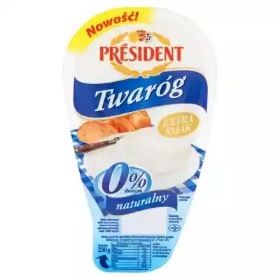 Président Twaróg naturalny 0% 230 g Mleko, nabiał, jaja > Twaróg, serek wiejski > Twaróg chudy