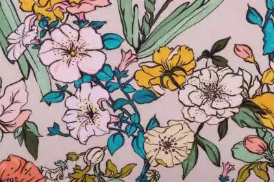 Tkanina Wiskoza - kwiaty o intensywnej b Podobne : Tkanina Wiskoza – Różowe Tropiki - 48133
