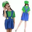 Suning Super Mario Bros Unisex Adult & Kostium dla dzieci Cosplay Fancy Dress Outfit Dziewczyna Luigi M