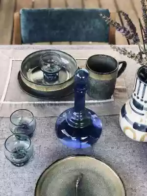Szklaneczki niebieskie ze szlifem zestaw rozni