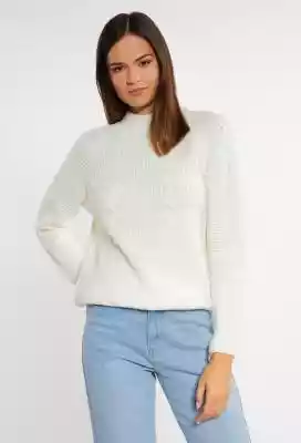 Casualowy sweter damski z półgolfem,  warkoczowym splotem oraz długimi rękawami,  to świetna propozycja do codziennych,  jesiennych stylizacji. Modelka na zdjęciu ma 177 cm wzrostu i prezentuje rozmiar 36....