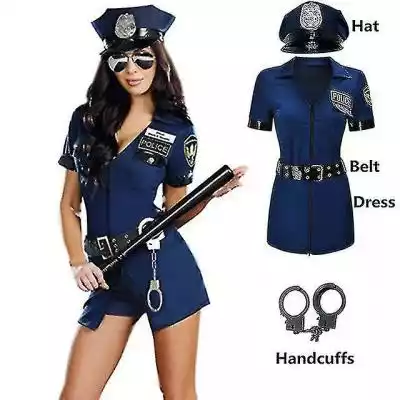 Suning S-xxxl Black Blue Sexy Cop Office Podobne : Suning S-xxxl Black Blue Sexy Cop Officer Outfit Policjantka Kostium Garnitur Mundur dla dorosłych kobiet Halloween Cosplay Police Fancy Dress Nieb... - 2712761