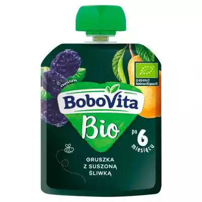 BoboVita - Bio Mus Gruszka z suszoną śli Podobne : BoboVita Porcja zbóż Kaszka mleczna manna po 4 miesiącu 210 g - 839870