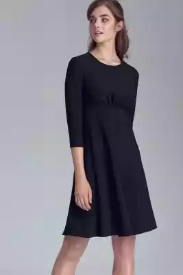 Czarna rozkloszowana sukienka damska Podobne : TEREZA rozkloszowana sukienka z dekoltem - CZERWONA W GROSZKI - 975775