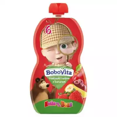 BoboVita Mus truskawki i wiśnie z banane Podobne : BoboVita - Deser jabłka i maliny - 222405