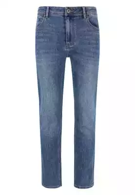 Niebieskie jeansy męskie z prostą nogawk volcano