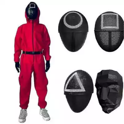 Unisex Squid Game Costume Cosplay Jumpsu Podobne : Unisex Squid Game Costume Cosplay Jumpsuit + Squid Game Mask Halloween Cosplay Outfit Gifts V Trójkąt XL - 2802126