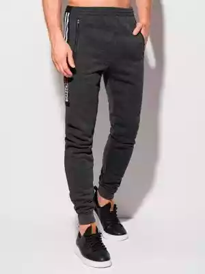 Spodnie męskie dresowe 1289P - grafitowe Podobne : Grafitowe męskie spodnie dresowe N-TOTI - 27595