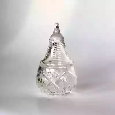 Kryształowe puzderko kształt gruszka Podobne : Bombonierka puzderko Huta Ząbkowice - 1848