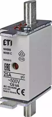 Wkładka topikowa NH00C Eti 004181207 25A gG 500V