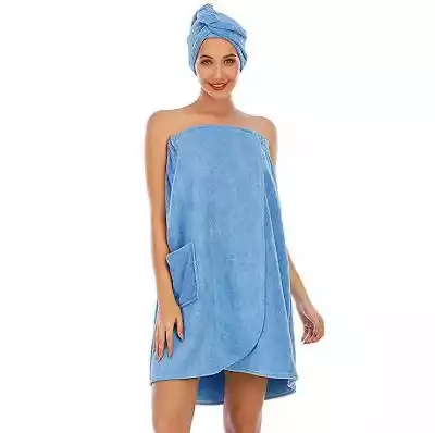 Xceedez Ręcznik damski Spa Wraps & Hair  Podobne : Xceedez Ręcznik damski Spa Wraps & Hair Towel Body Wrap Regulowane zamknięcie Szlafrok L Blue - 2769788