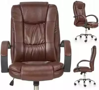Fotel Relax Brązowy Biurowy Obrotowy do  Podobne : Wygodny fotel do biurka obrotowy z ekoskóry czarny VIATI - 161313